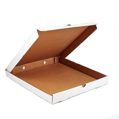 Коробка картонная для пиццы 330х330х40мм профиль Т-22-В гофрокартон КТК цвет Белый/Бурый (х1/50)